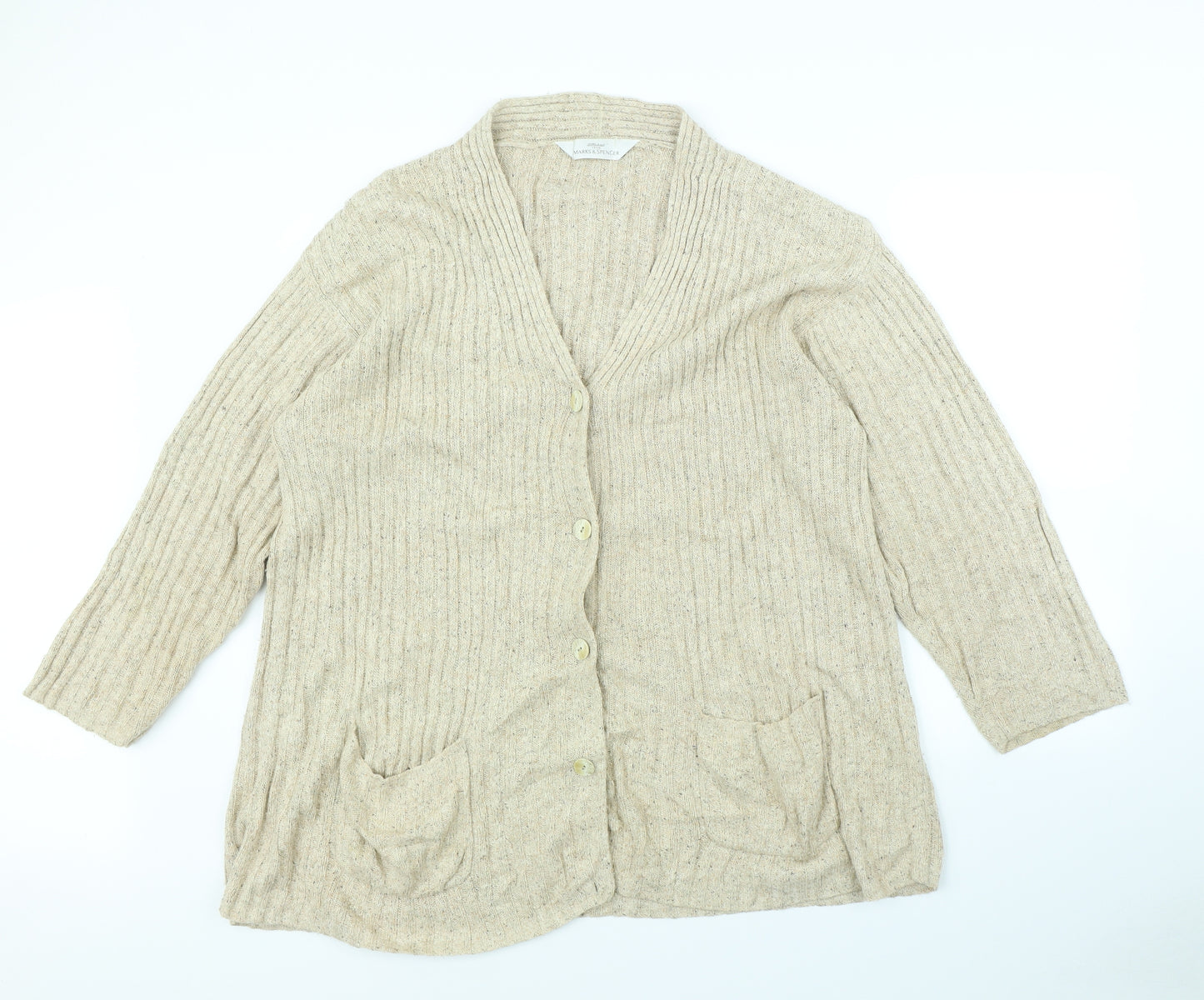 M&s Womens Beige   Jacket  Size 16