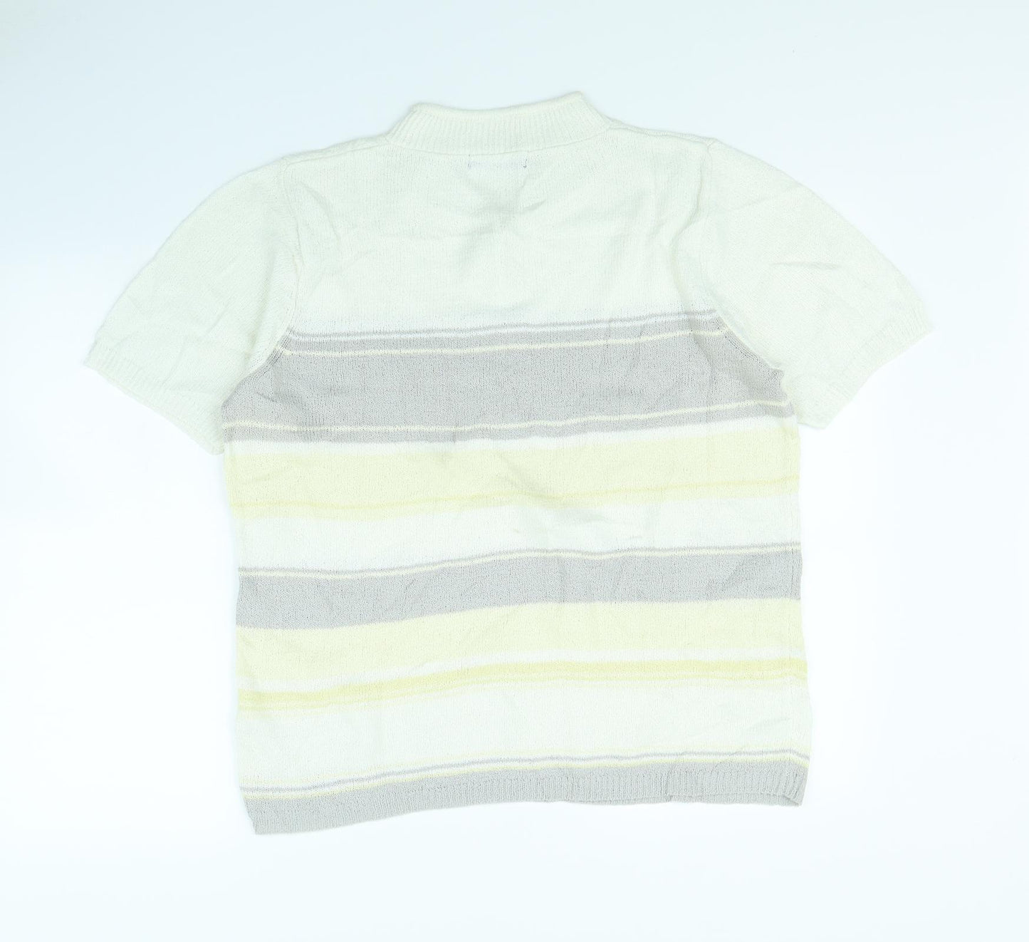 BM Womens White Striped  Basic Tank Size M