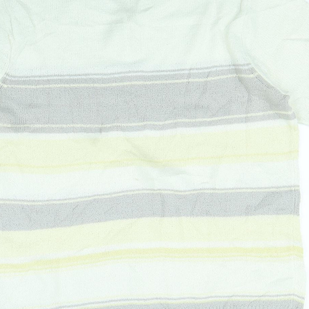BM Womens White Striped  Basic Tank Size M