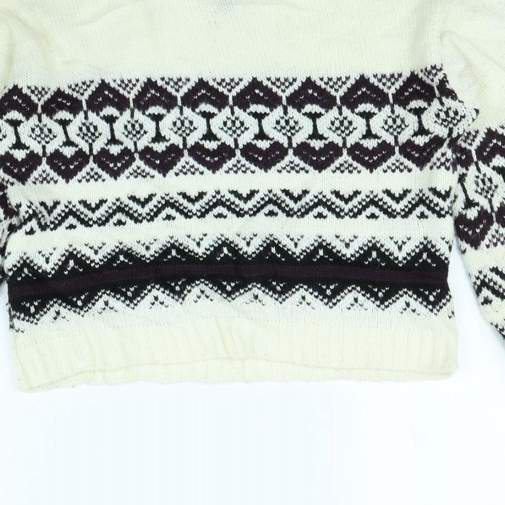 Madonna Womens Beige Striped  Pullover Jumper Size S