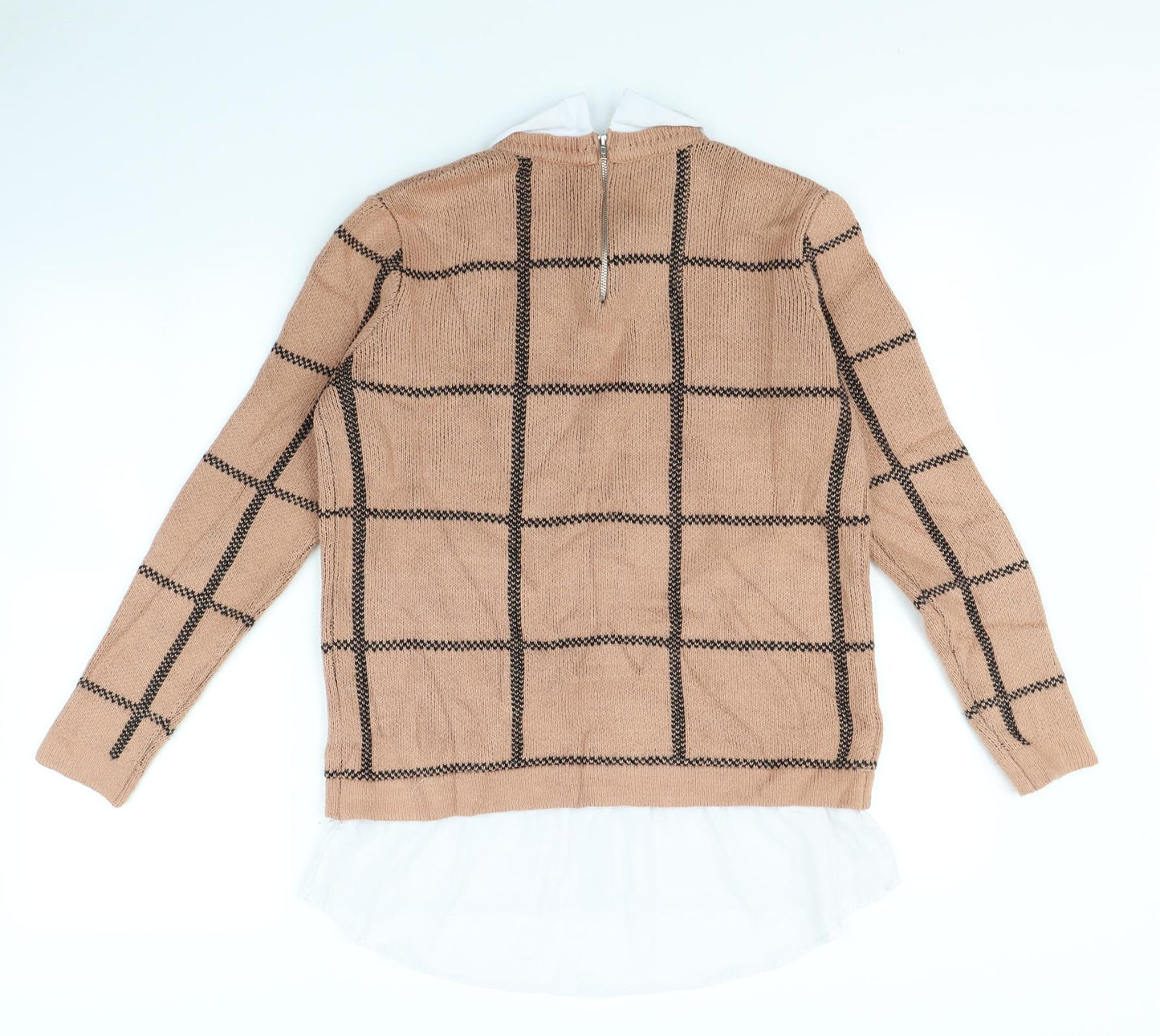 Atmosphere Womens Beige Check  Pullover Jumper Size 12