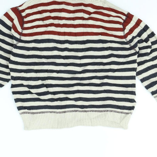 Rebel Boys Beige Striped  Pullover Jumper Size 3 Years