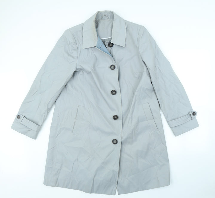 Preworn Womens Grey Overcoat Coat Size 14