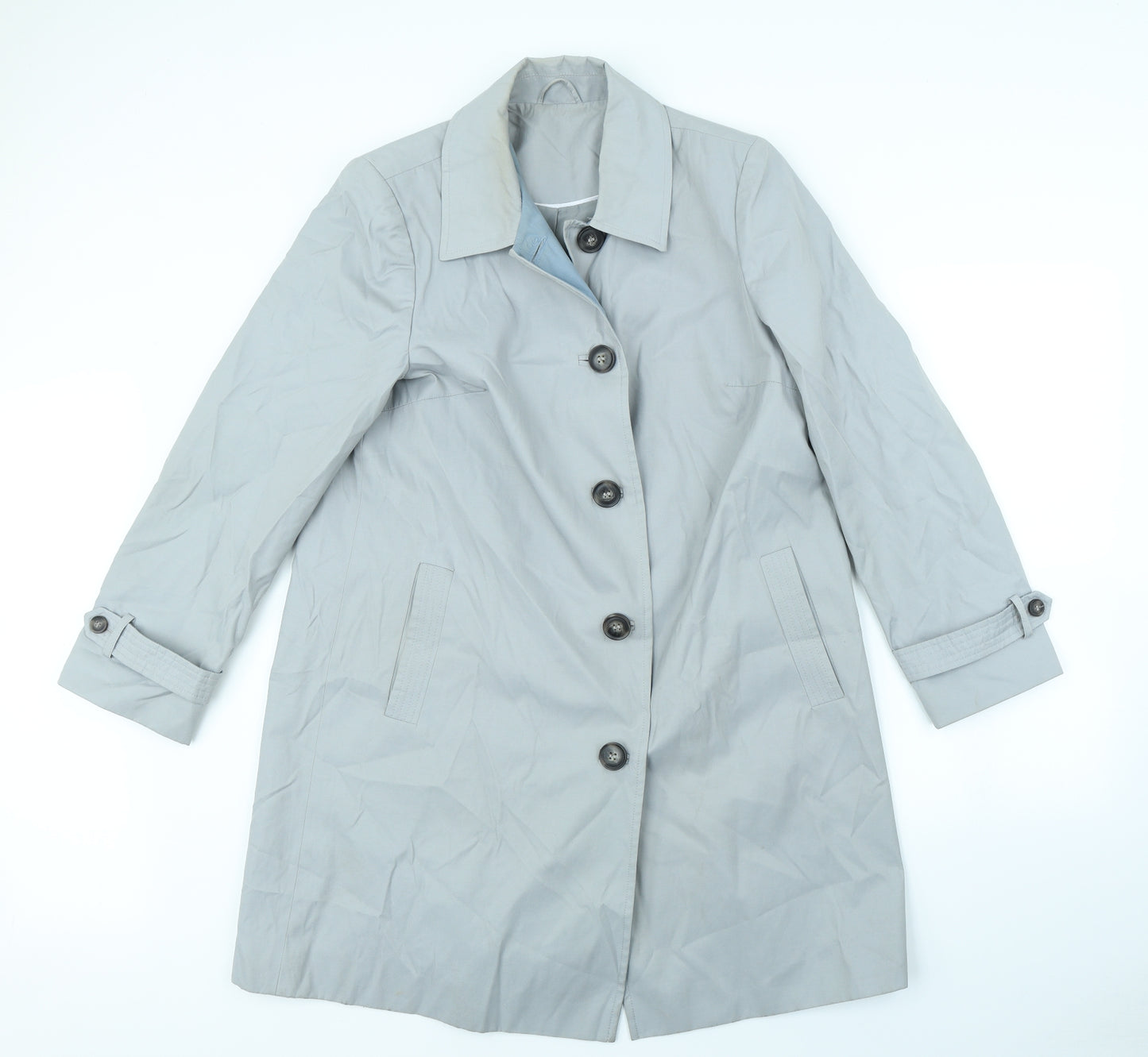 Preworn Womens Grey   Overcoat Coat Size 14