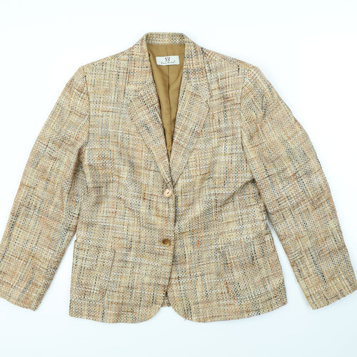 Paula Borges Womens Beige   Jacket  Size 14  - shoulder pads