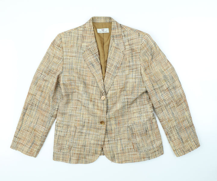 Paula Borges Womens Beige Jacket Size 14 - shoulder pads