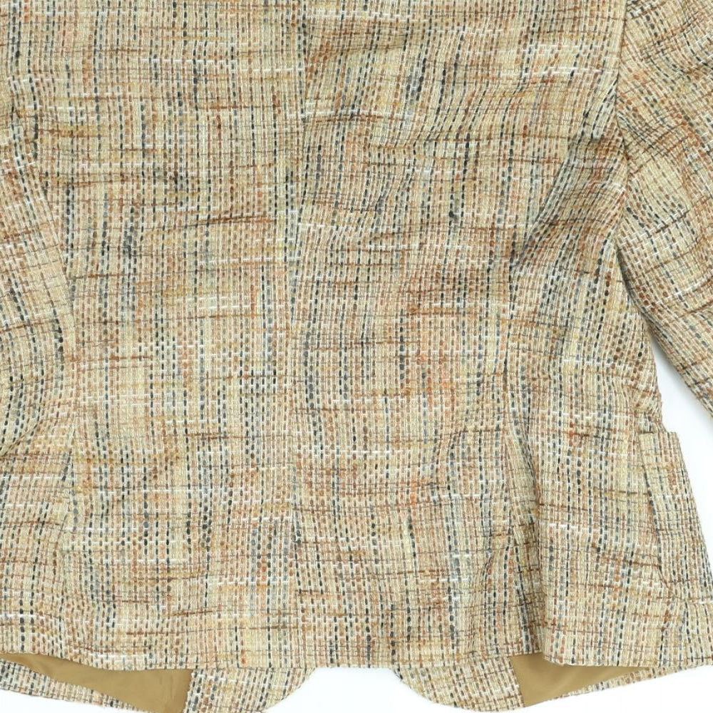 Paula Borges Womens Beige   Jacket  Size 14  - shoulder pads