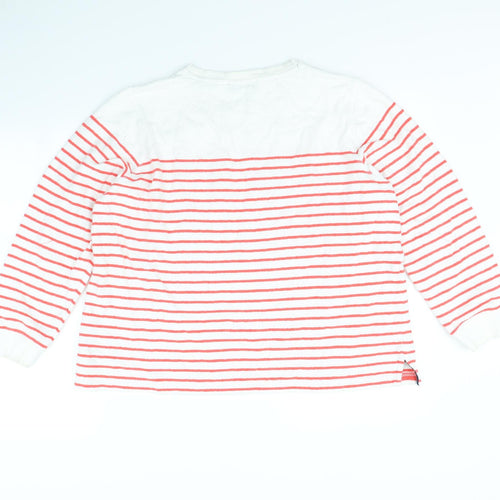 m&s Womens Red Striped  Pullover Jumper Size 18
