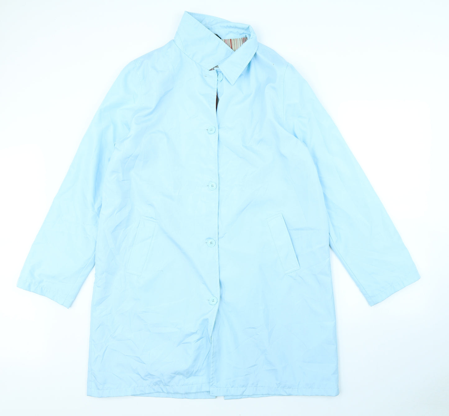 Preworn Womens Blue   Rain Coat Coat Size 16