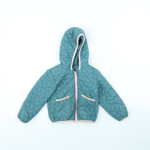 m&s Girls Green   Rain Coat Coat Size 3 Years
