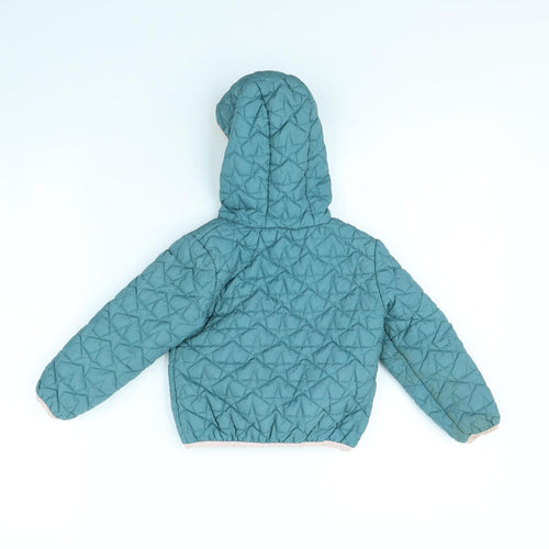 m&s Girls Green   Rain Coat Coat Size 3 Years