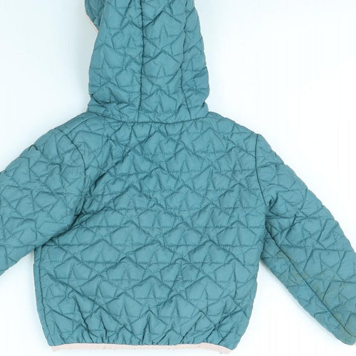 m&s Girls Green   Rain Coat Coat Size 3 Years