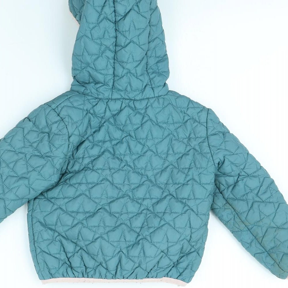 m&s Girls Green   Rain Coat Coat Size 3 Years