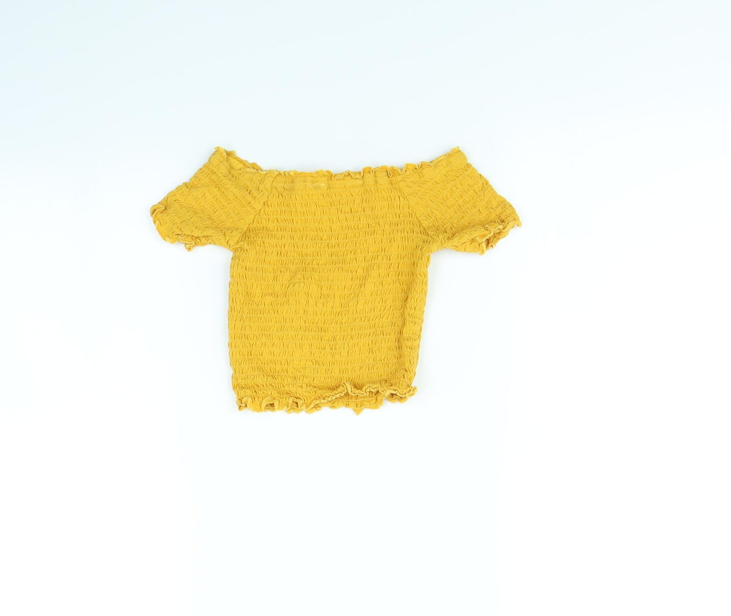 Primark Girls Yellow   Basic T-Shirt Size 7 Years