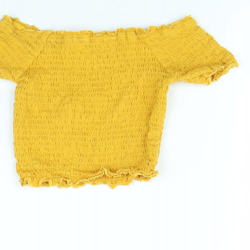 Primark Girls Yellow   Basic T-Shirt Size 7 Years