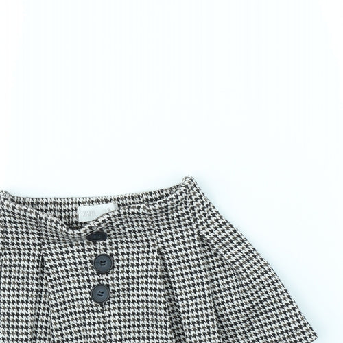 Zara Girls Brown Check  Mini Skirt Size 6 Years
