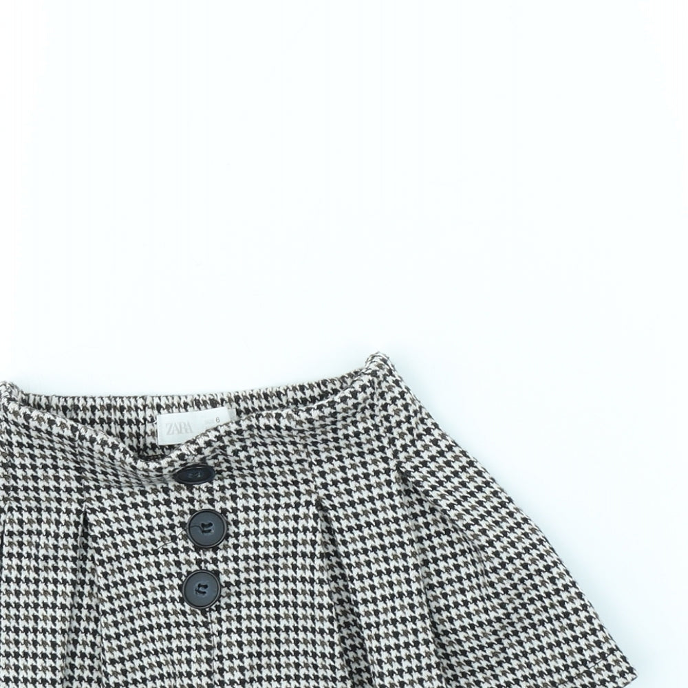Zara Girls Brown Check  Mini Skirt Size 6 Years