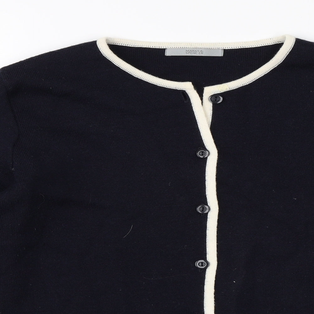 Marks and Spencer Womens Blue   Cardigan Jumper Size 14