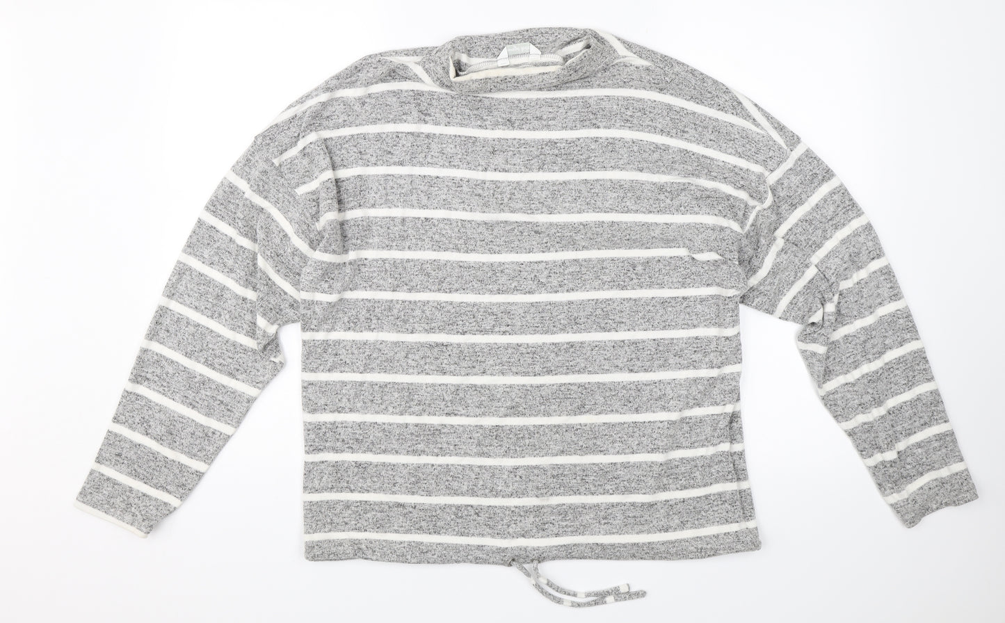 M&S Womens Grey Striped  Pullover Jumper Size 14  - Lounge wear