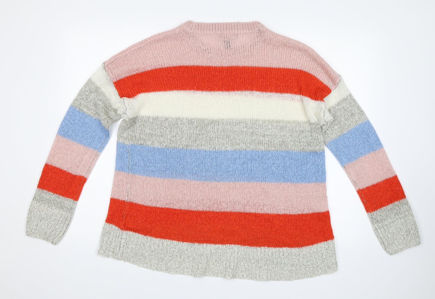 New Look Womens Pink Striped  Pullover Jumper Size L