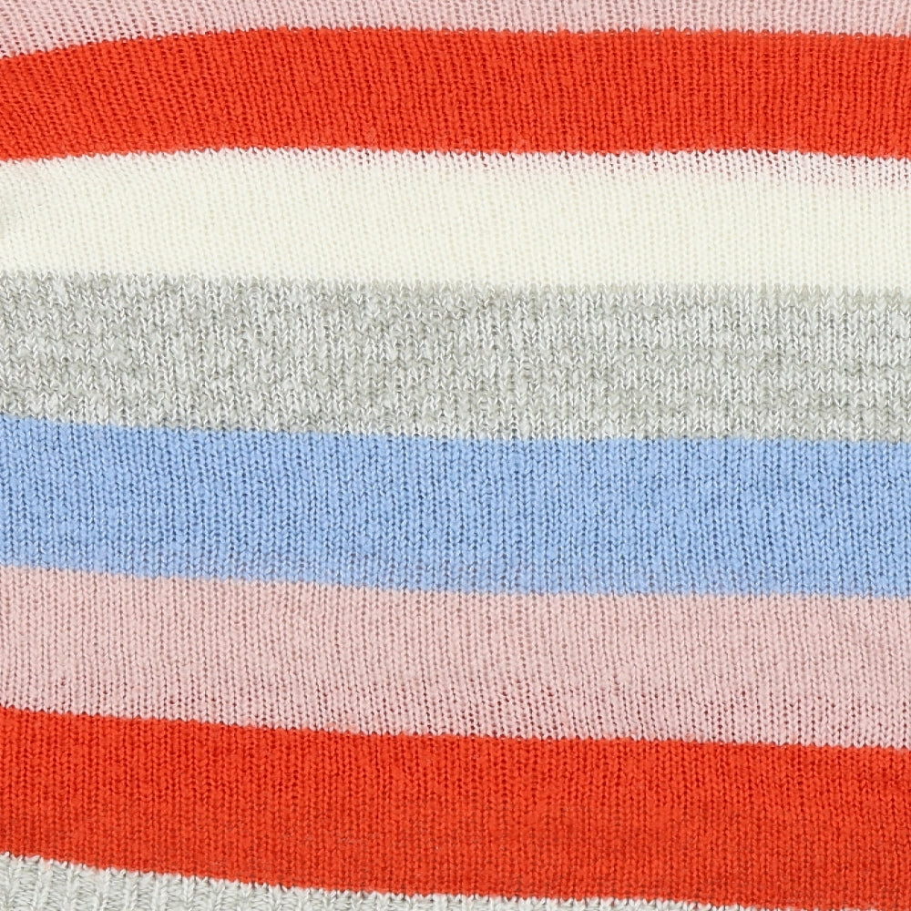 New Look Womens Pink Striped  Pullover Jumper Size L