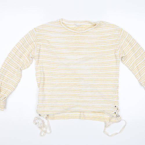 Matalan Womens Yellow Striped  Pullover Jumper Size 10