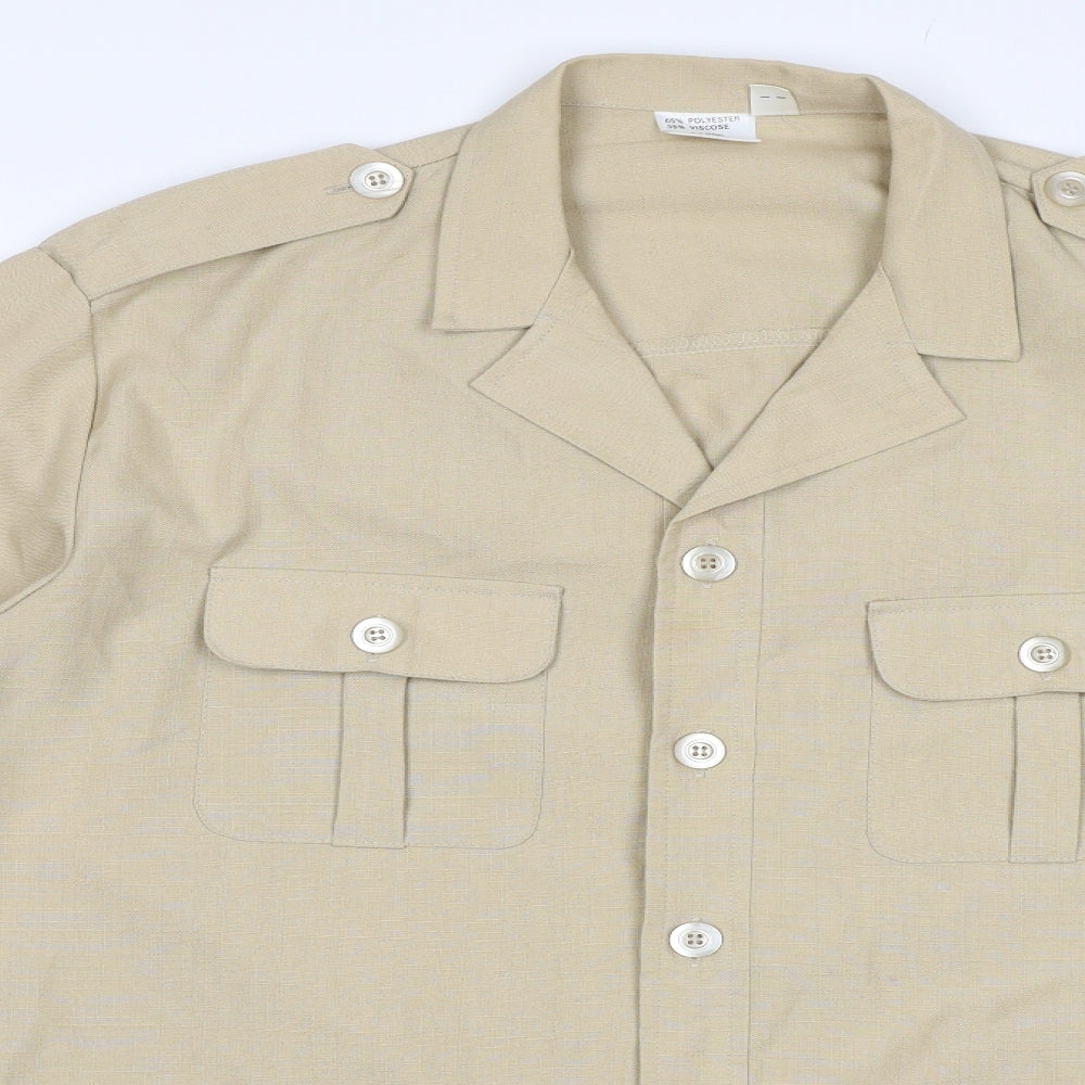 Preworn Mens Beige    Button-Up Size 40