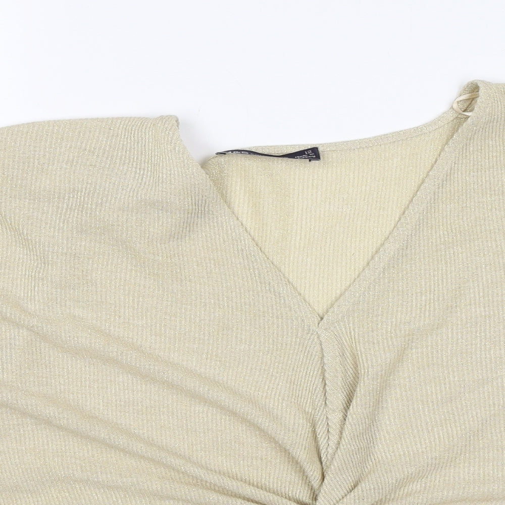 M&S Womens Gold   Basic Blouse Size 12