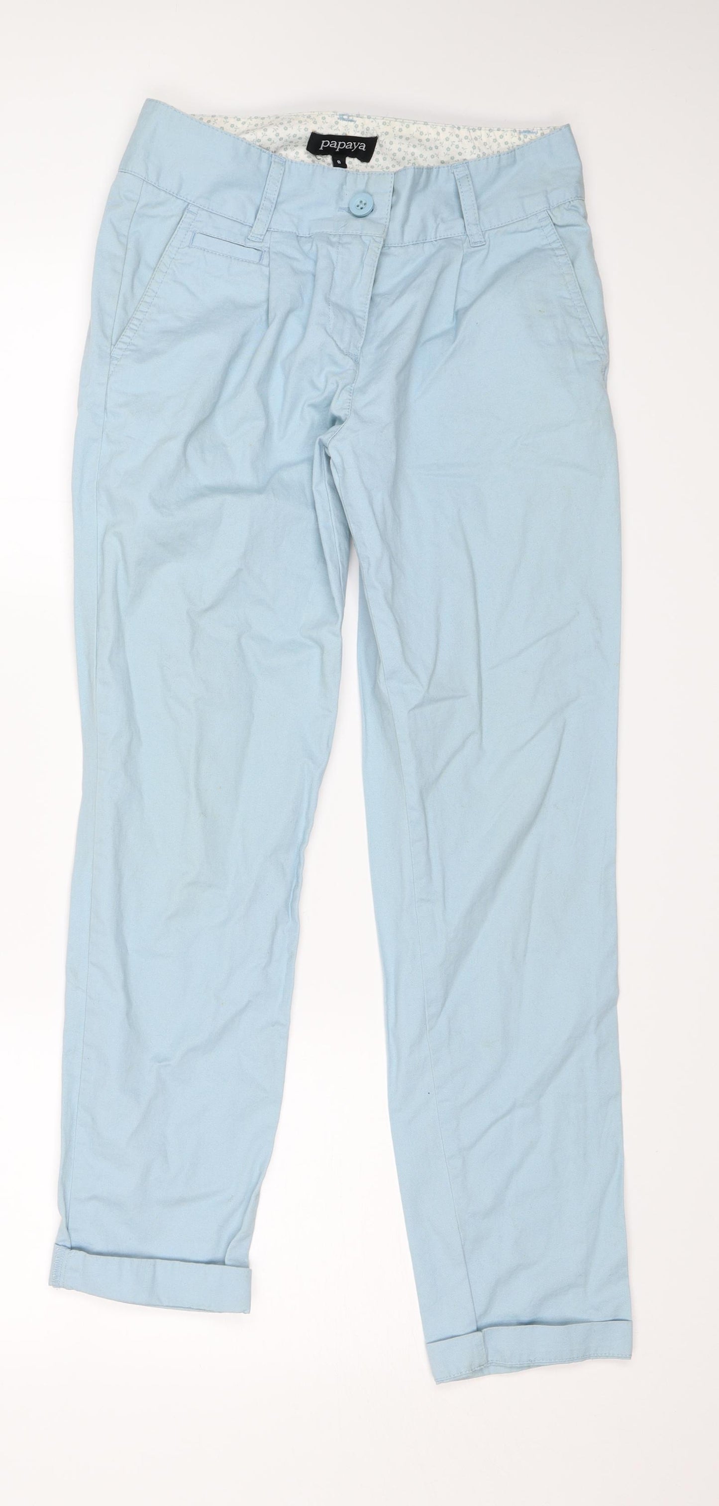 Papaya Womens Blue   Capri Trousers Size 8 L25 in