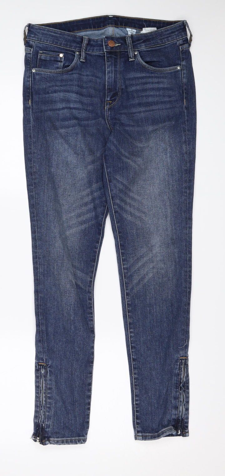 H&M Womens Blue  Denim Skinny Jeans Size 8 L28 in
