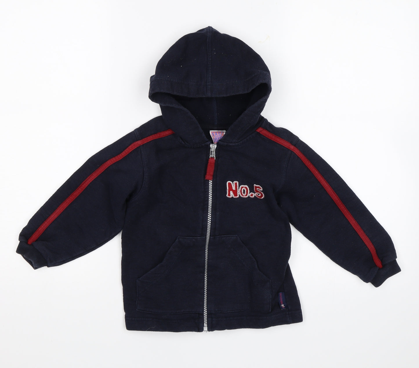 Salt Pepper Boys Blue   Full Zip Hoodie Size 3-4 Years  - No. 5
