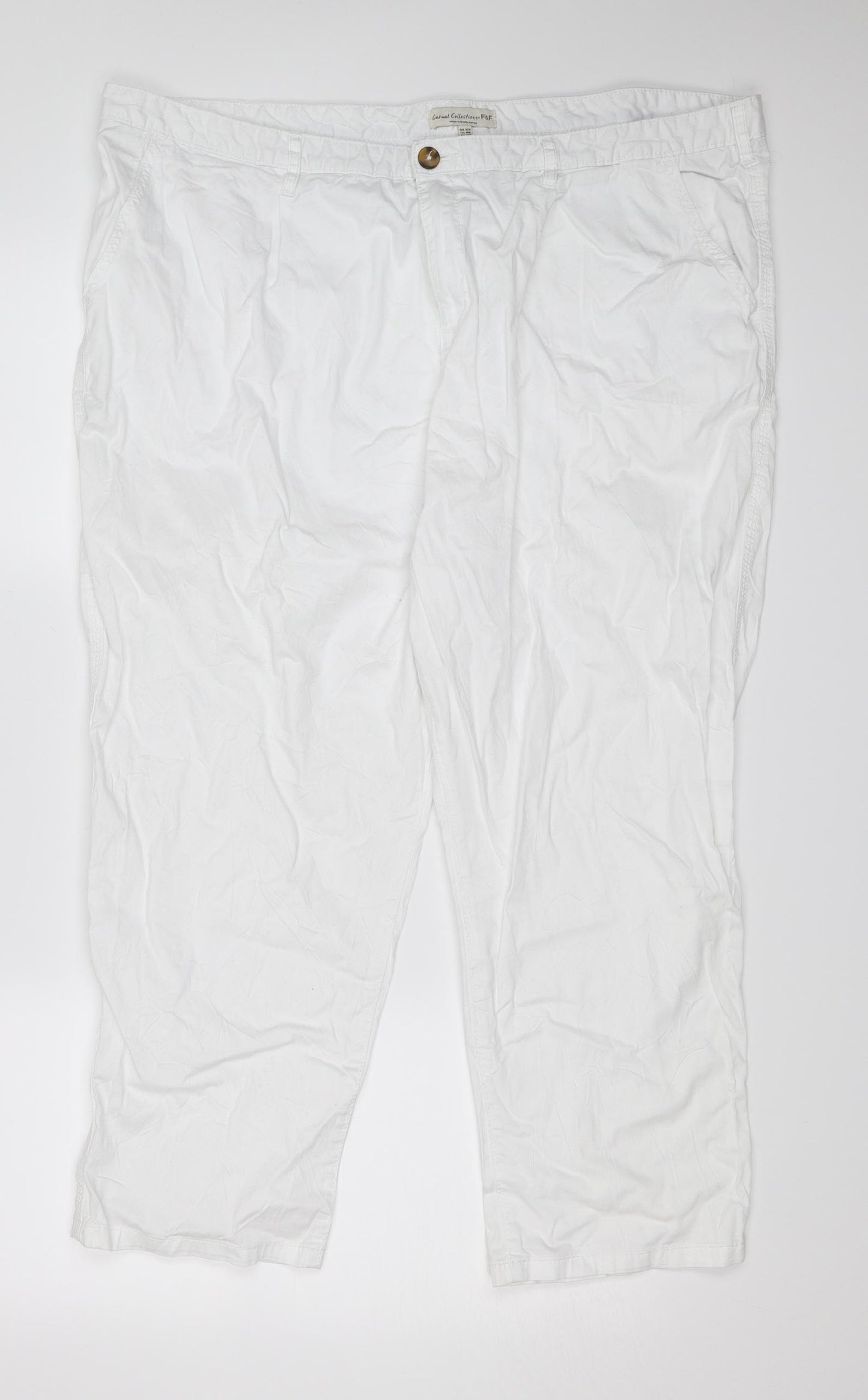 F&F Womens White   Trousers  Size 22 L21 in