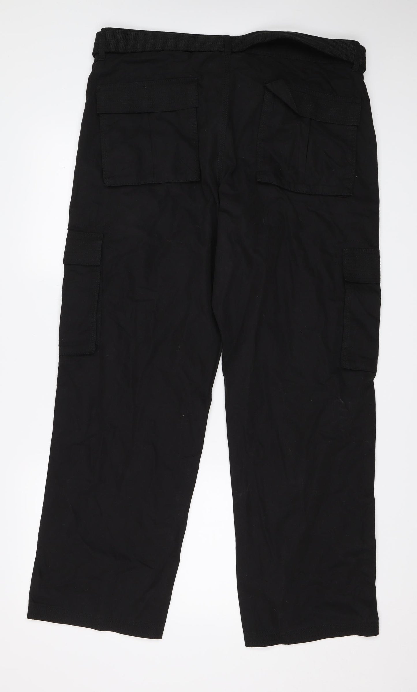 ACW85 Mens Black   Cargo Trousers Size 38 L29 in