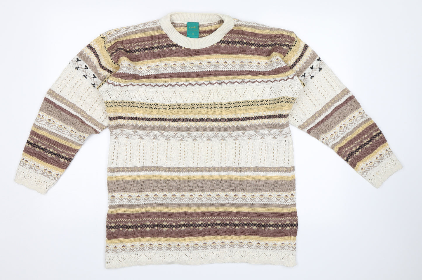 Canada Womens Brown Striped  Pullover Jumper Size M