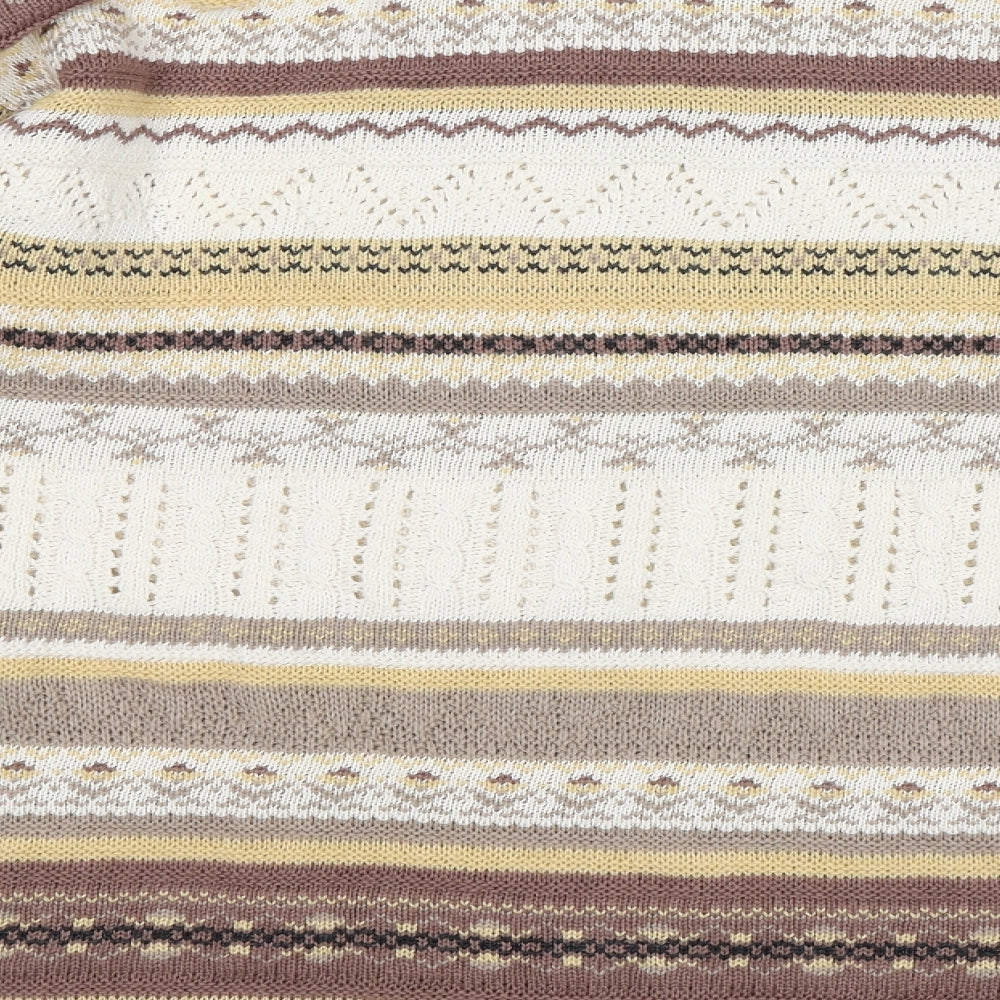 Canada Womens Brown Striped  Pullover Jumper Size M