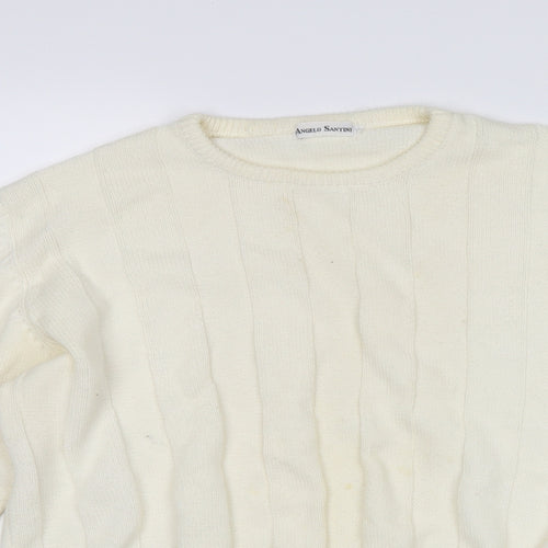 Angelo Santini Womens White   Pullover Jumper Size L