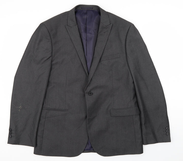 NEXT Mens Grey Striped Jacket Suit Jacket