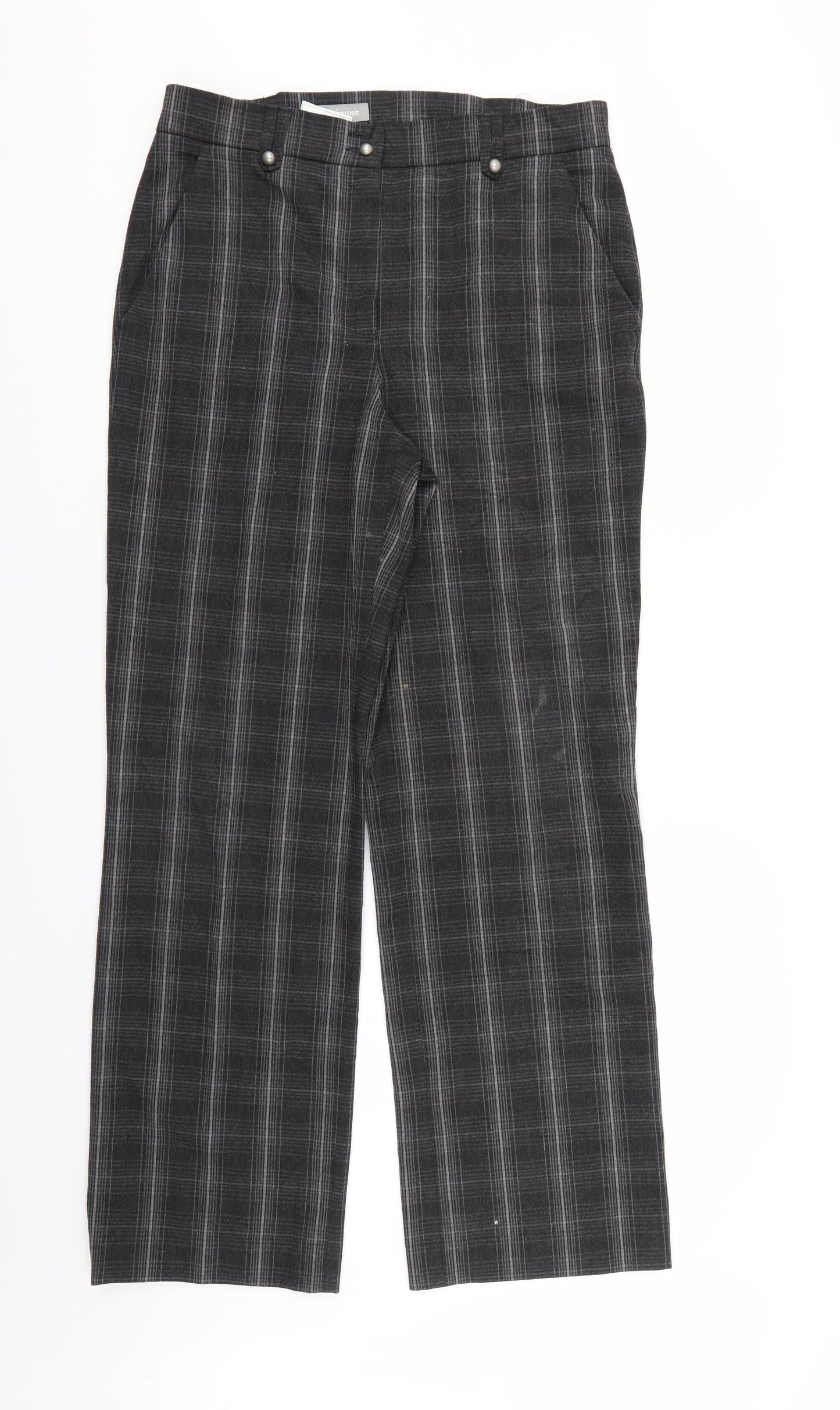 Steilmann Womens Grey Check  Sweatpants Trousers Size 16 L30 in
