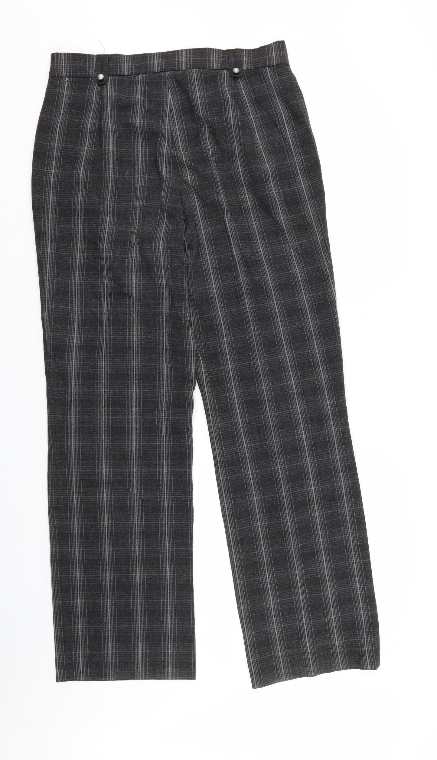 Steilmann Womens Grey Check  Sweatpants Trousers Size 16 L30 in