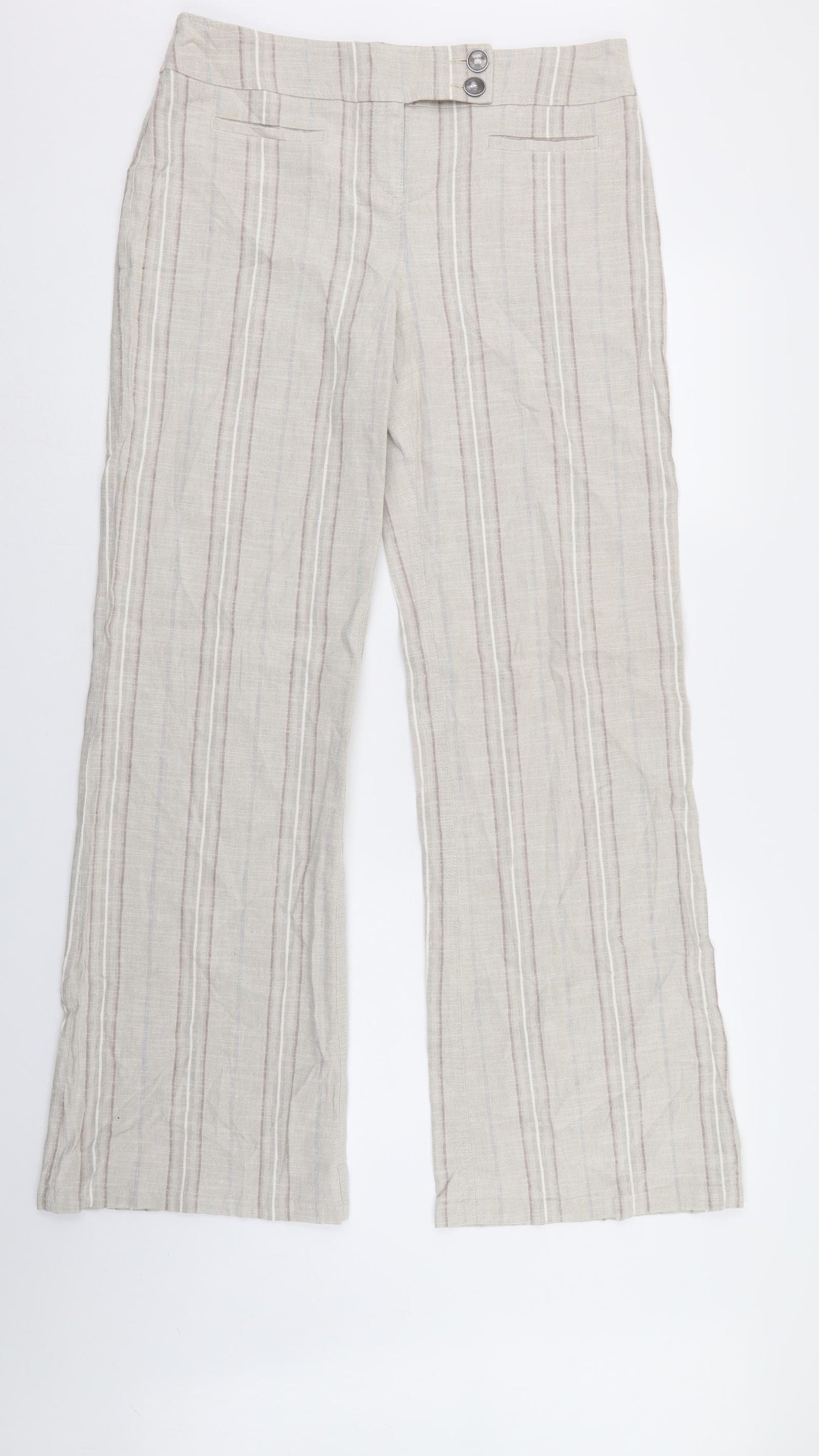 Per Una Womens Multicoloured Striped  Trousers  Size 14 L32 in