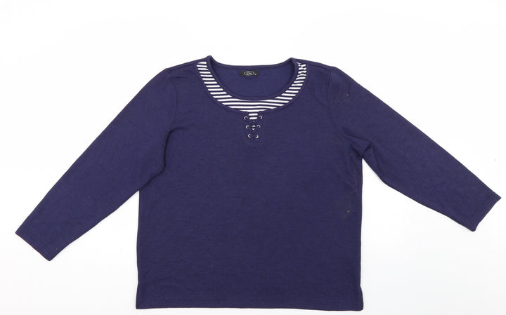 BM Womens Blue Pullover Jumper Size M