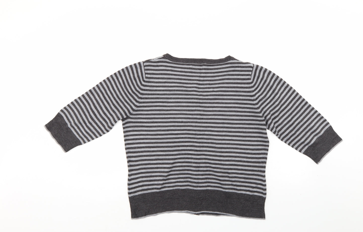 TU Womens Grey Striped  Cardigan Jumper Size 14