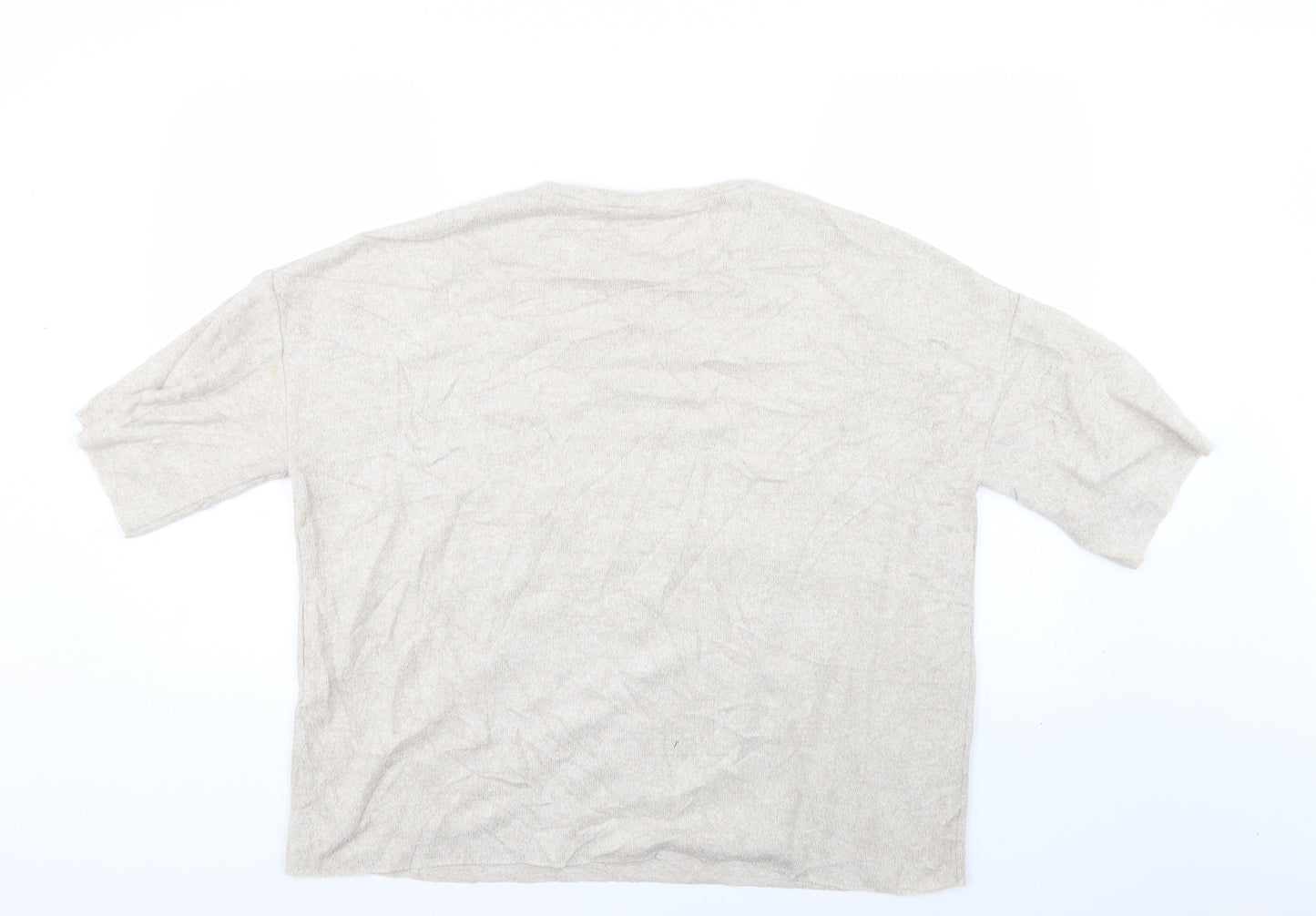 Zara Womens Ivory   Pullover Jumper   - Pearls on jumper