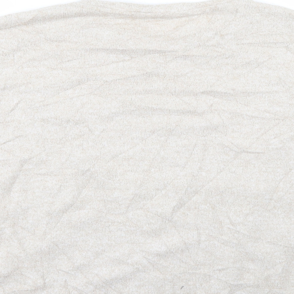 Zara Womens Ivory   Pullover Jumper   - Pearls on jumper