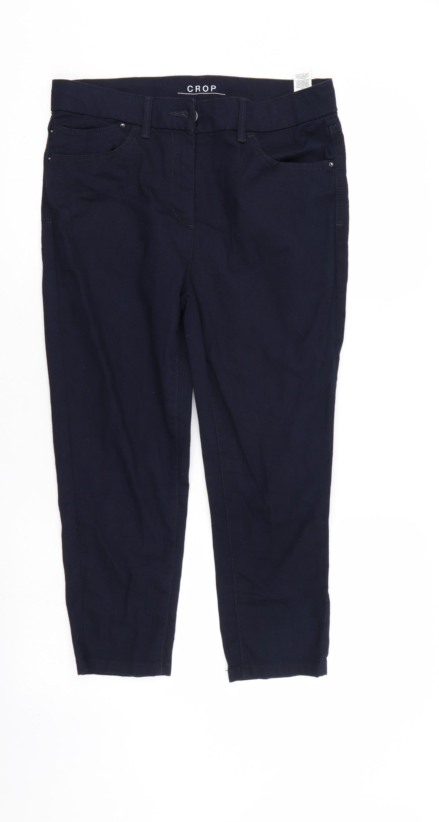 M&S Womens Blue  Denim Cropped Jeans Size 14 L22 in