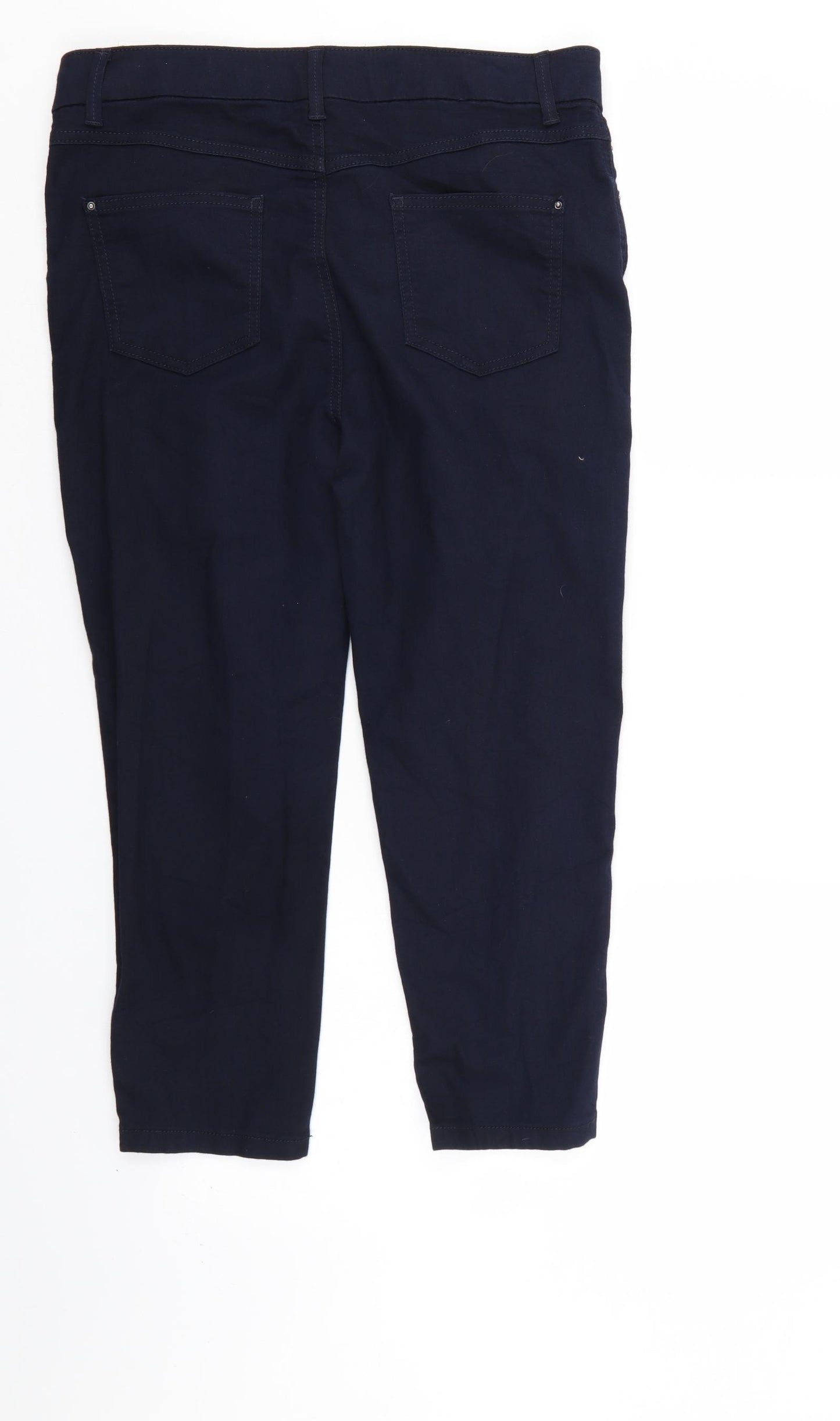 M&S Womens Blue  Denim Cropped Jeans Size 14 L22 in