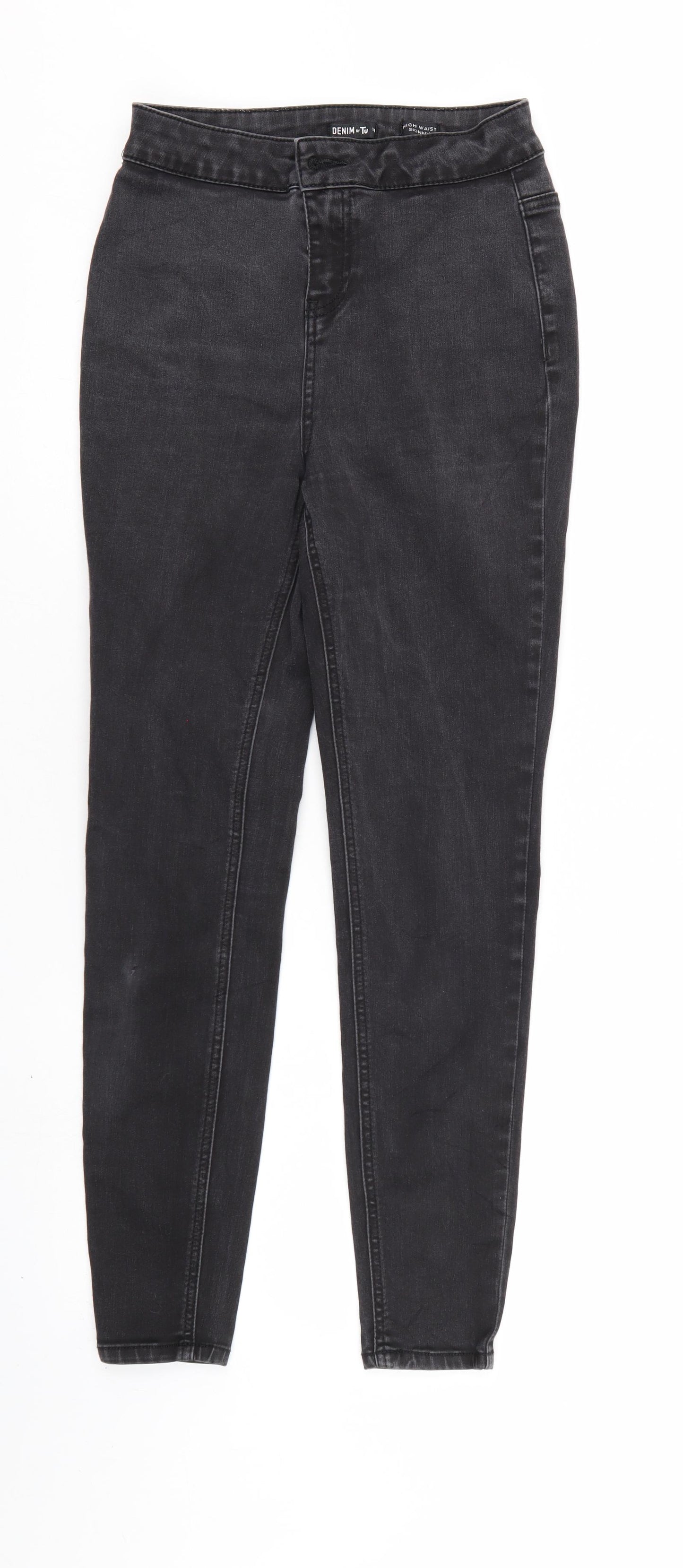 TU Womens Black  Denim Skinny Jeans Size 10 L27 in - Elastic Waist