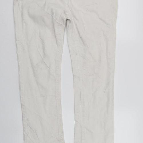 Moda Womens White  Denim Skinny Jeans Size 14 L27 in