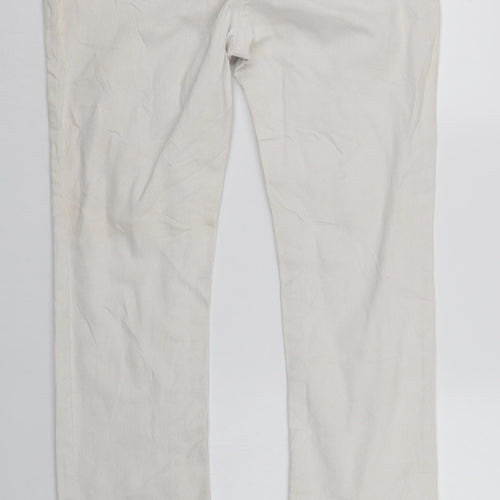 Moda Womens White  Denim Skinny Jeans Size 14 L27 in