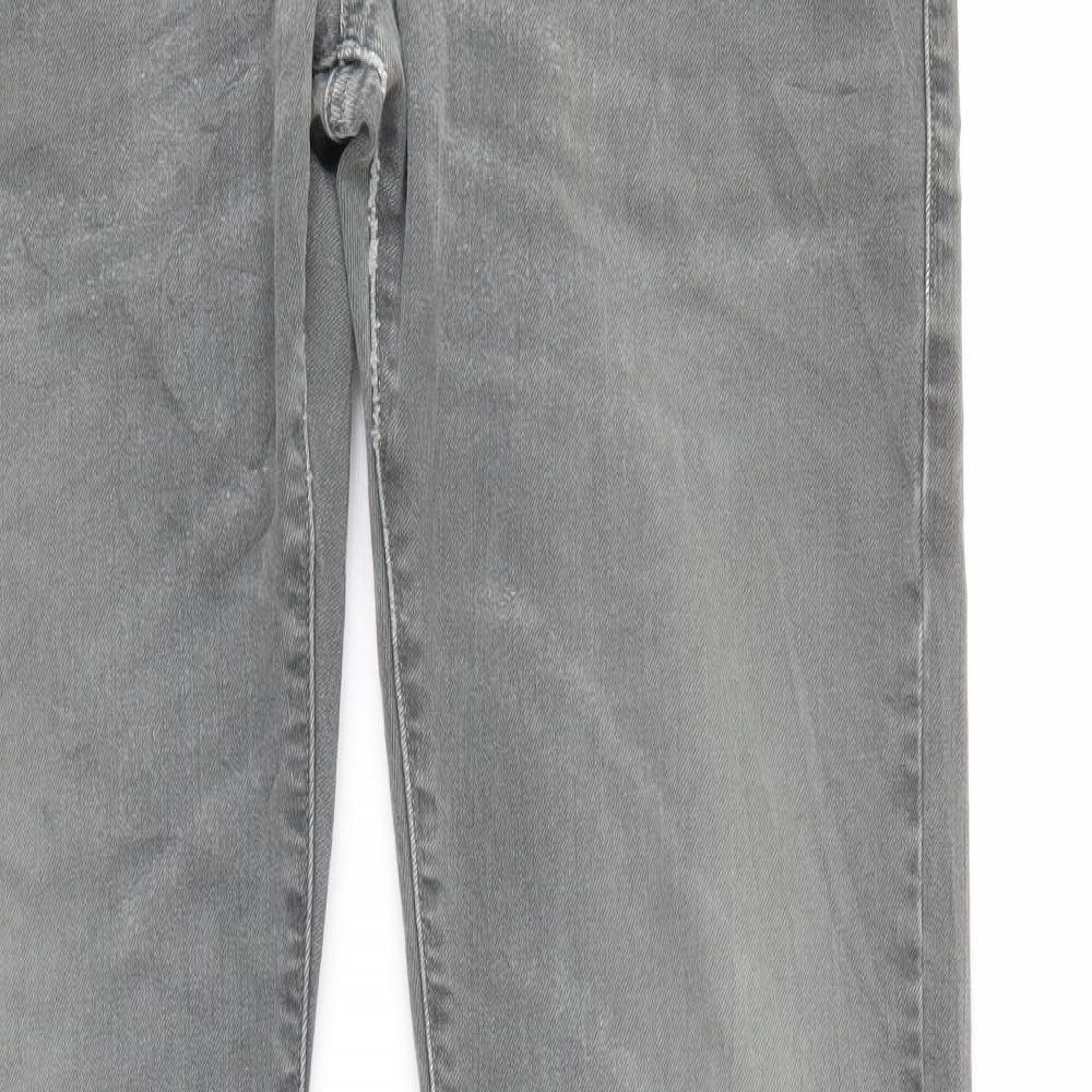 Replay Mens Grey  Denim Straight Jeans Size 32 L32 in